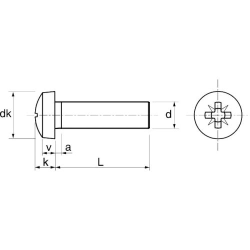 Vis à métaux tête cylindrique cruciforme inox A2 DIN 7985 6X80 boîte de 100 - ACTON - 622166X80