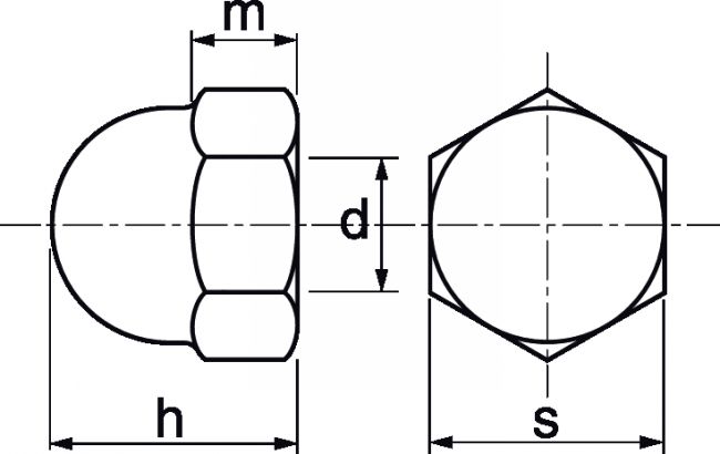 Écrou borgne nylon 6.6 DIN 1587 M10 boîte de 100 - ACTON - 8310010