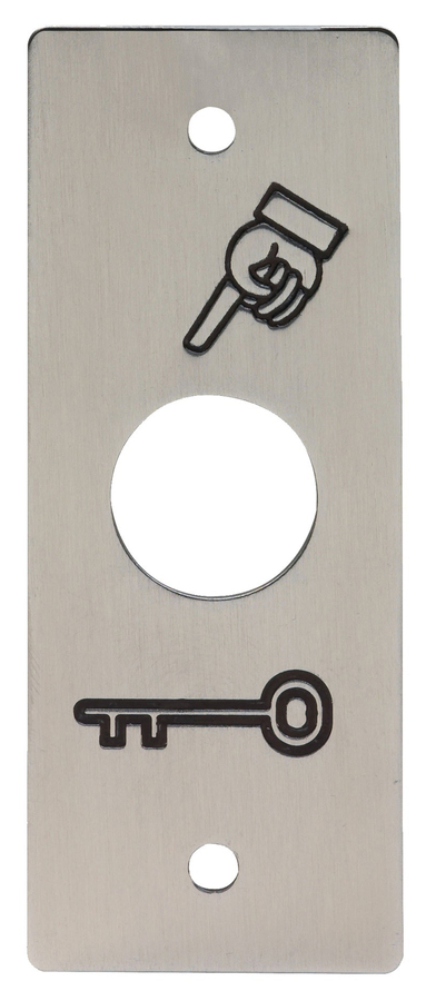 Plaque inox gravée symbole clé diametre 19mm - SEWOSY - PBP19_3