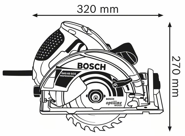 Scie circulaire 1800W GKS 65 GCE Professional en coffret L-BOXX - BOSCH - 0601668901