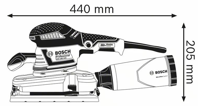 Ponceuse vibrante 350W GSS 280 AVE Professional + coffret L-BOXX - BOSCH - 601292901
