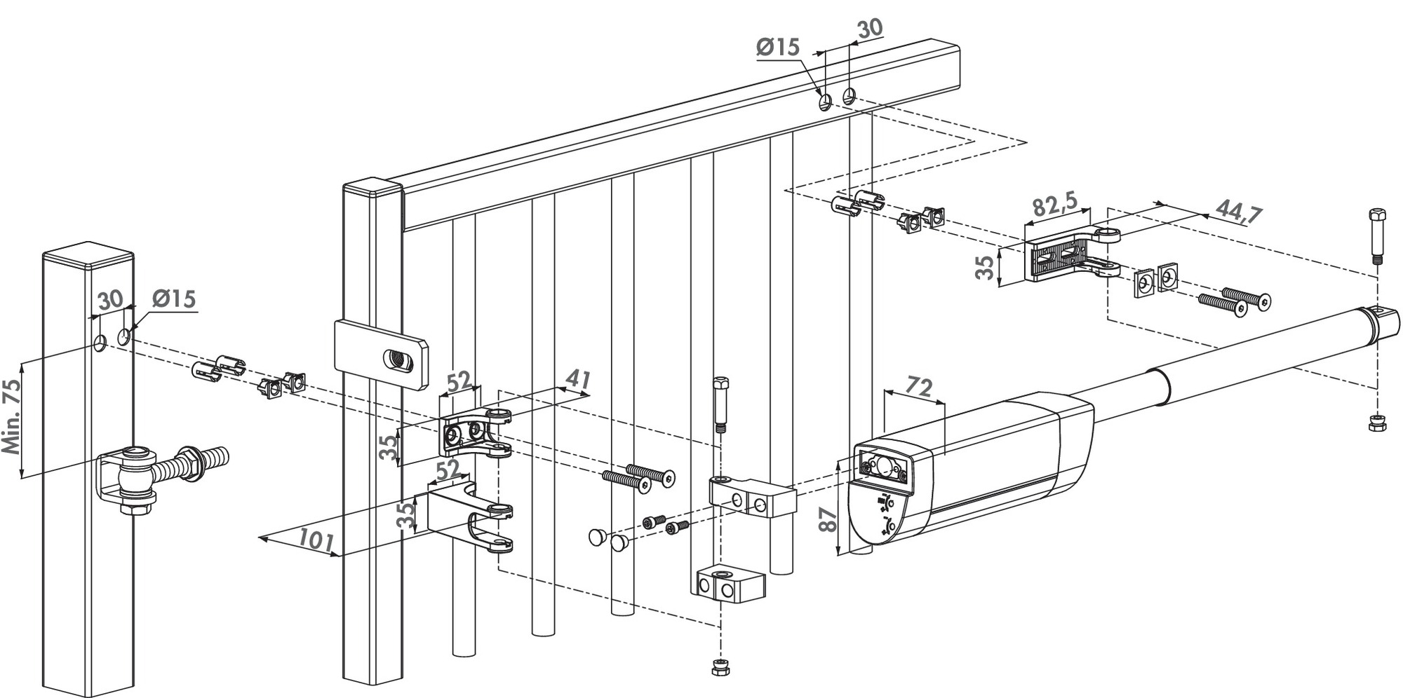 Ferme portillon pour grands portails Samson 2 - LOCINOX - P00010735