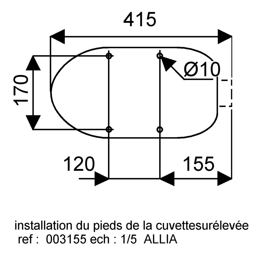 Cuvette surélevée indépendante horizontale PUBLICA blanc - GEBERIT - 315500000