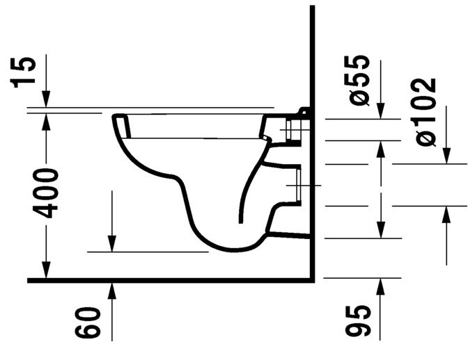 Cuvette WC suspendue COMPACT 350x480mm DURAVIT 2211090000