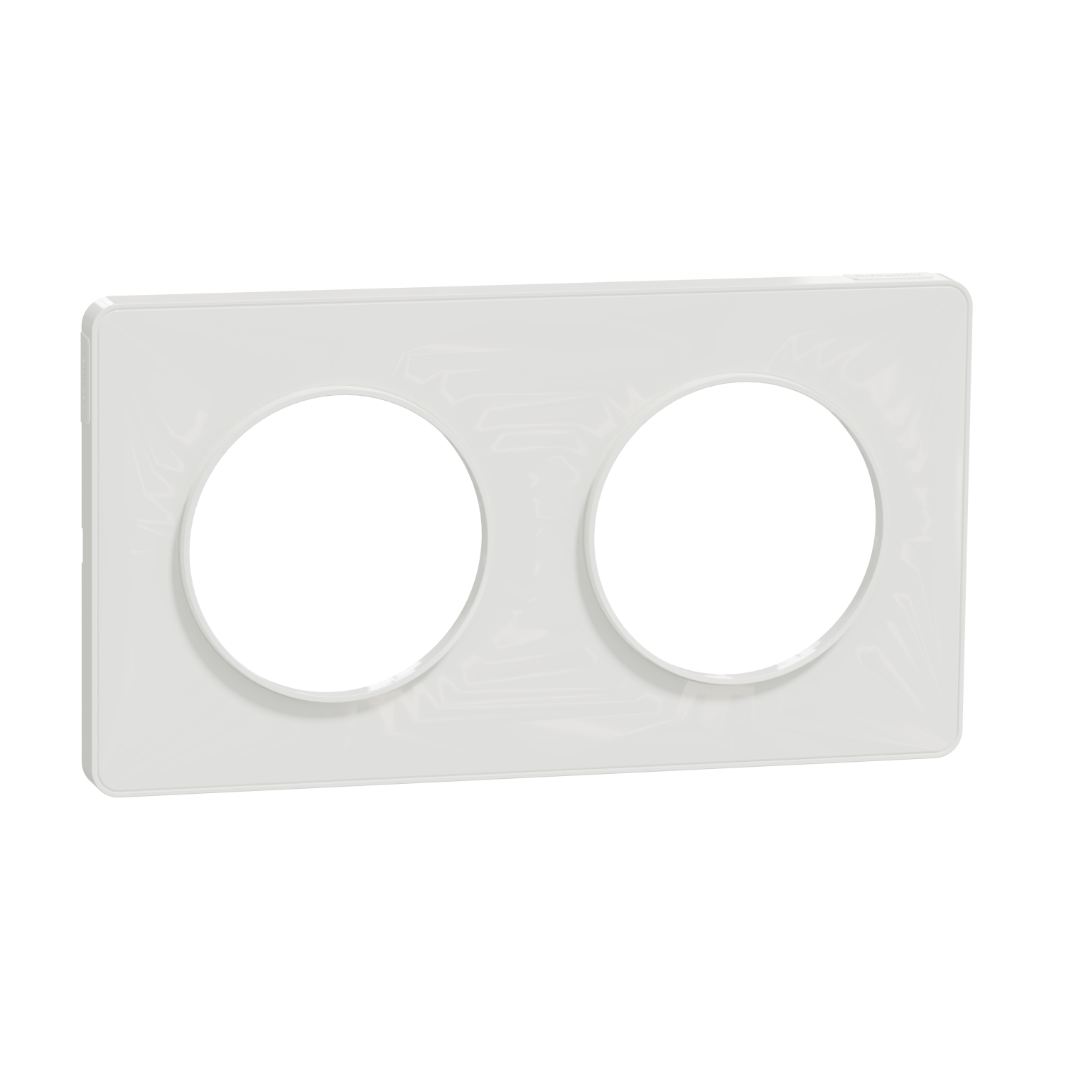 Plaque ODACE Touch 2 postes horizontal/vertical entraxe 71mm blanc  - SCHNEIDER ELECTRIC - S520804