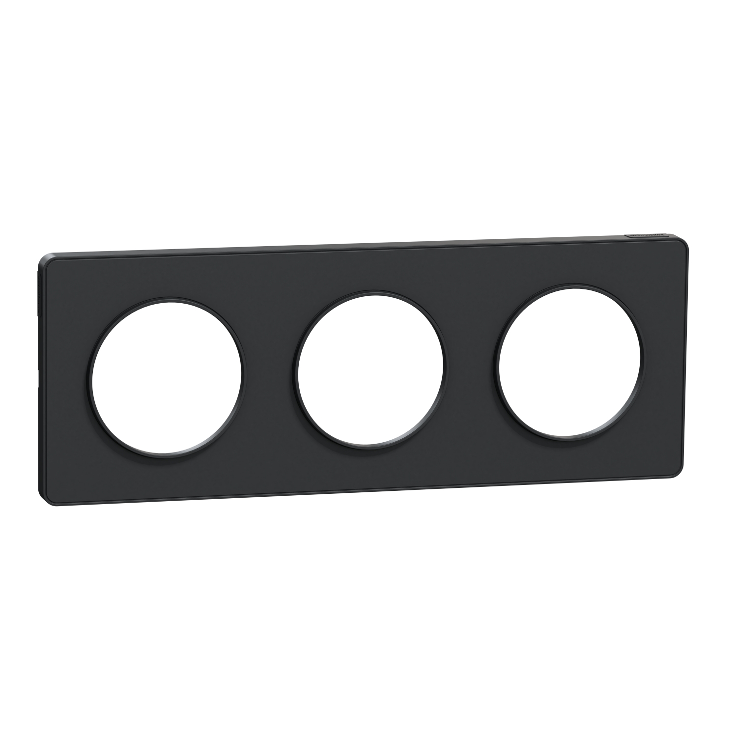 Plaque ODACE Touch Anthracite 3 postes horizontal/vertical entraxe 71mm - SCHNEIDER ELECTRIC - S540806