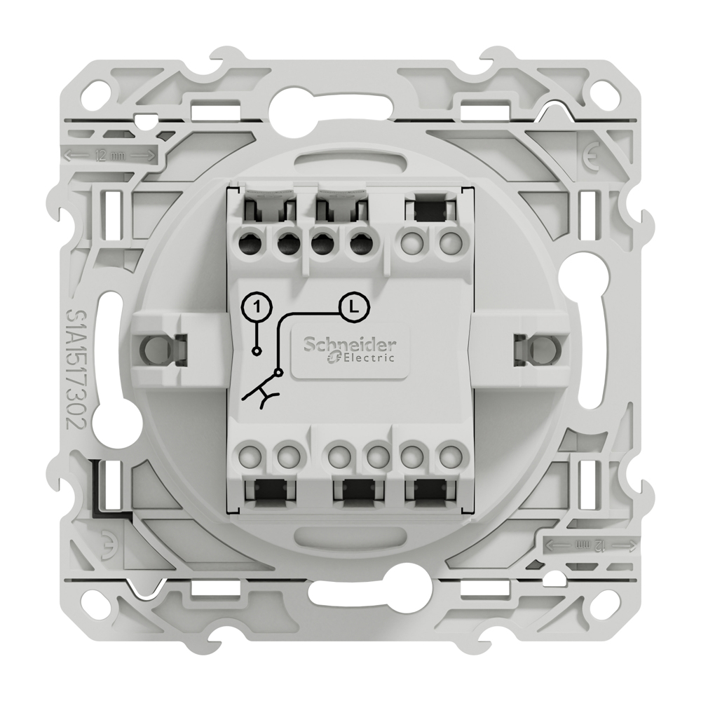Bouton-poussoir ODACE 10A à vis avec porte-étiquette blanc - SCHNEIDER ELECTRIC - S520266