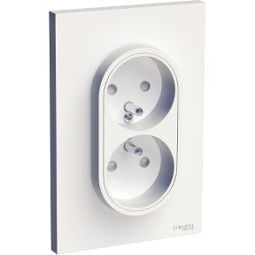 Prise de courant ODACE 2P+T double blanc à griffes spécial rénovation - SCHNEIDER ELECTRIC - S521089