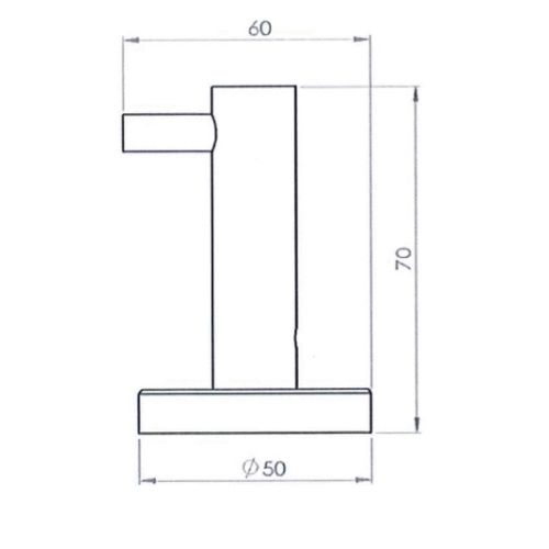 Patère en inox poli 70x50mm - AKW - 23621