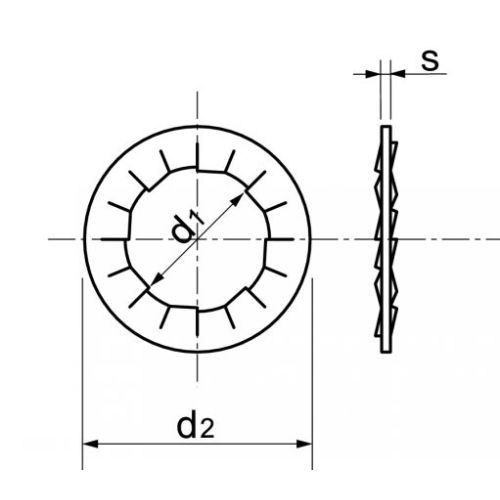 Rondelle éventail intérieur Z A2 DIN 6798 J 3X6X1.2 boîte de 200 - ACTON - 625143