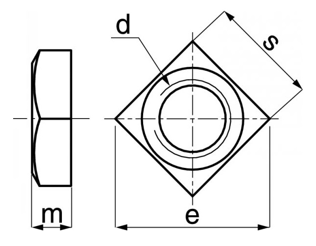 Ecrou carrée A2 DIN 557 M8 boîte de 200 - ACTON - 626138