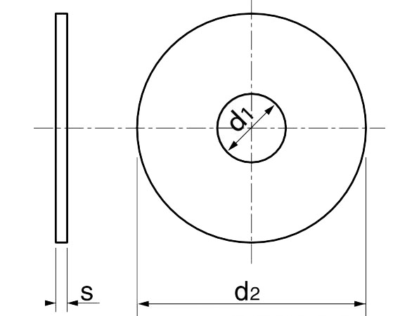 Rondelle plate type L A2 DIN 9021 14X44X3 boîte de 50 - ACTON - 6251114