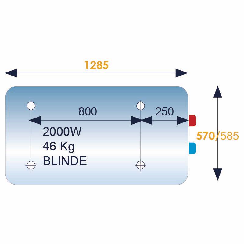 Chauffe-eau électrique INITIO 200L blindé horizontal sortie droite D570 - ARISTON - 3010899