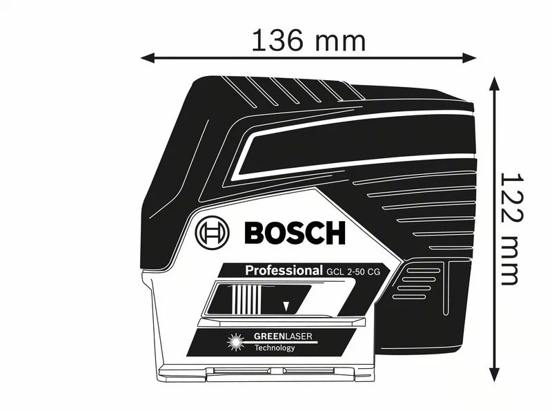 Laser combiné GCL 2-50 CG (Vert) + support RM2 - BOSCH - 0601066H00