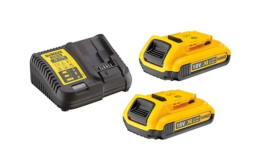 Pack 2 batteries 18V 2Ah XR Li-Ion + chargeur - DEWALT - DCB115D2-QW