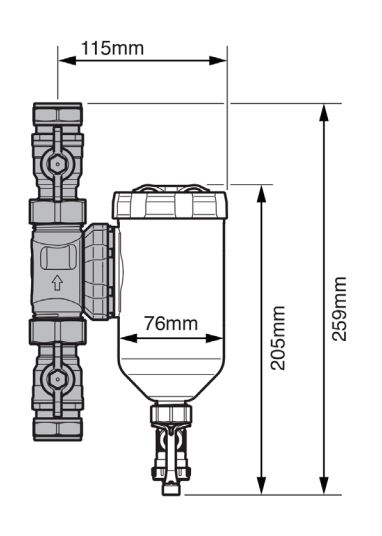 Filtre ELIMINATOR Vortex® 300 ml 3/4''M - SENTINEL - ELIMV300-GRP3\4M-EXP