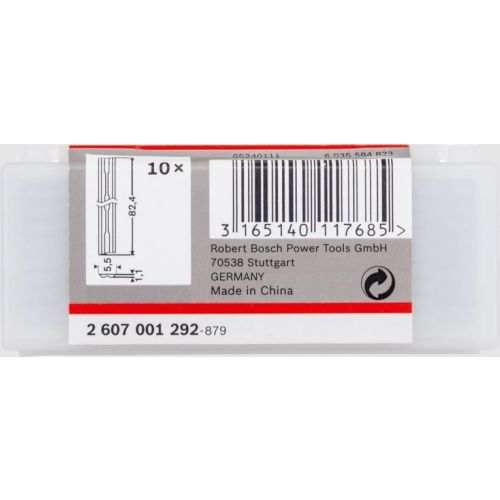 Pack 10 fers de rabot réversibles à chants droits 82x5,5mm - BOSCH - 2607001292