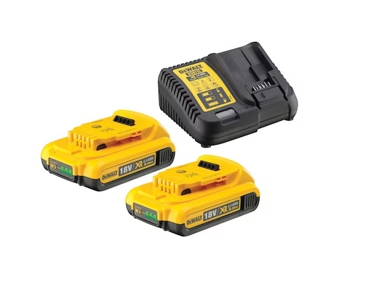 Pack 2 batteries 18V 2Ah XR Li-Ion + chargeur - DEWALT - DCB115D2-QW