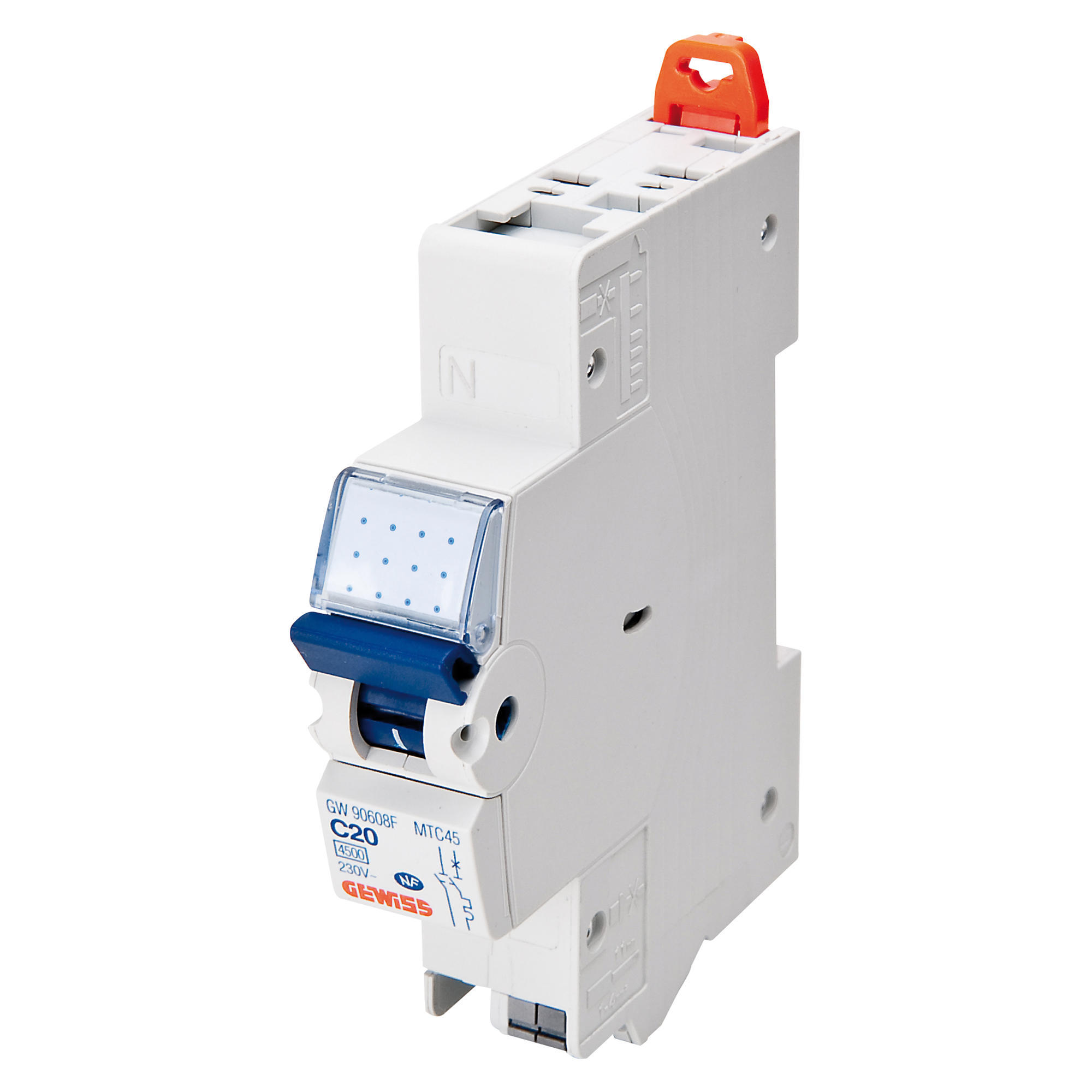 Disjoncteur FIXMATIC AUTO 10A courbe C Phase + Neutre - GEWISS - GW90606F