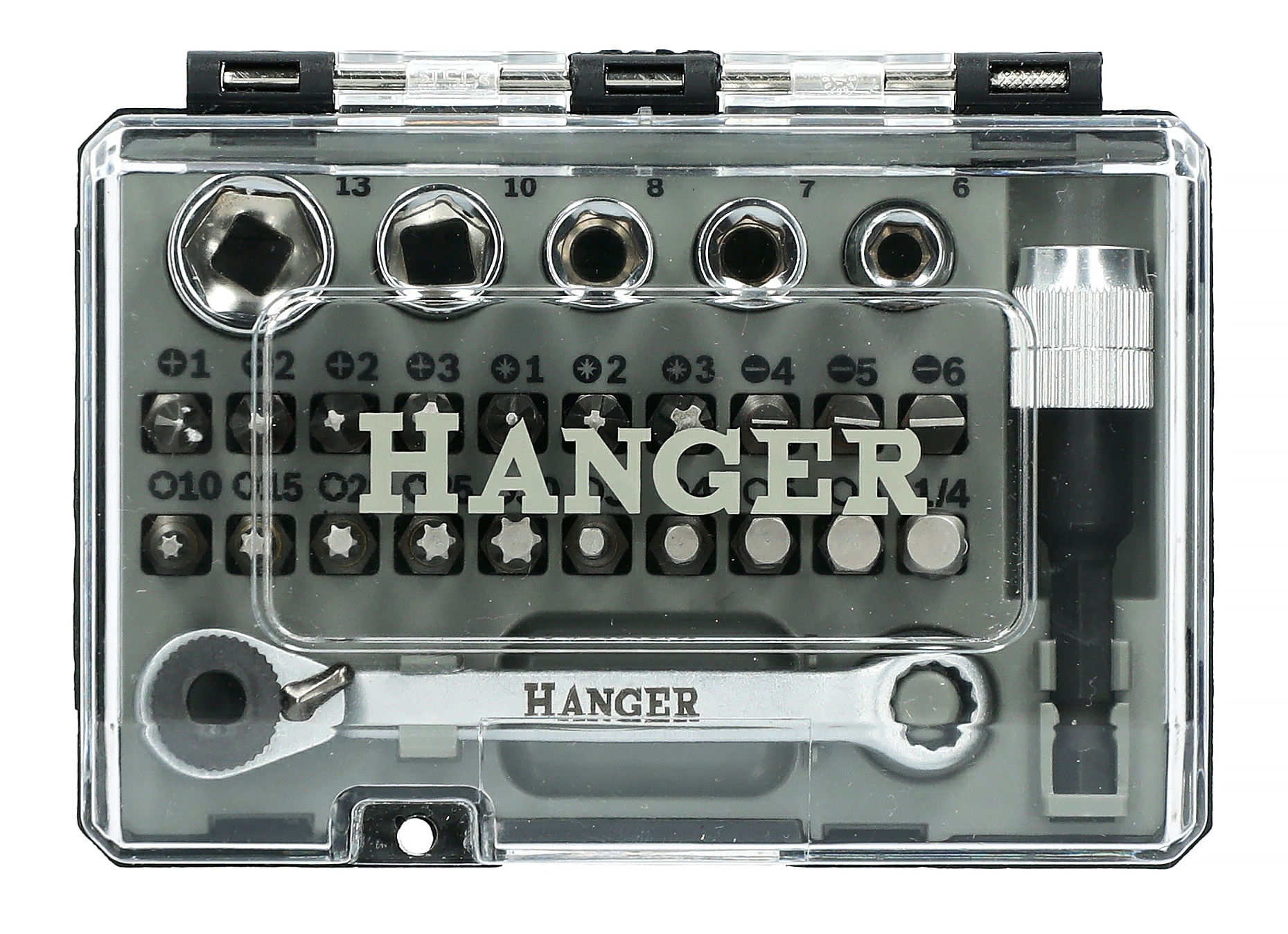 Coffret douilles 1/4'' + embouts de vissage 27 pièces - HANGER - 250015