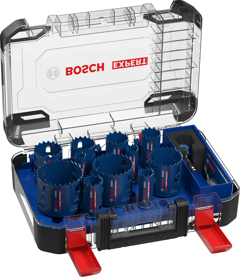 Coffret de 11 scies-trépans Expert Tough Material de diamètre 20/22/25/32/35/40/44/51/60/68/76 - BOSCH EXPERT - 2608900448