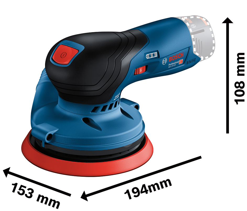 Ponceuse excentrique 12V GEX 12V-125 (sans batterie ni chargeur) + coffret L-BOXX - BOSCH - 0601372100