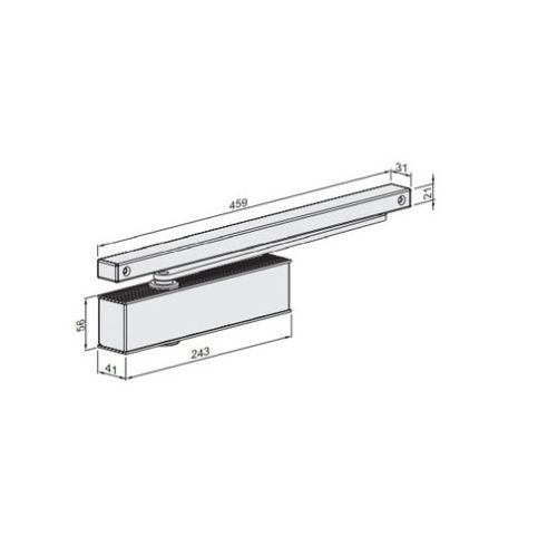 Ferme porte TS 41 avec bras glissière B finition argent - ECO SCHULTE - 5030011743