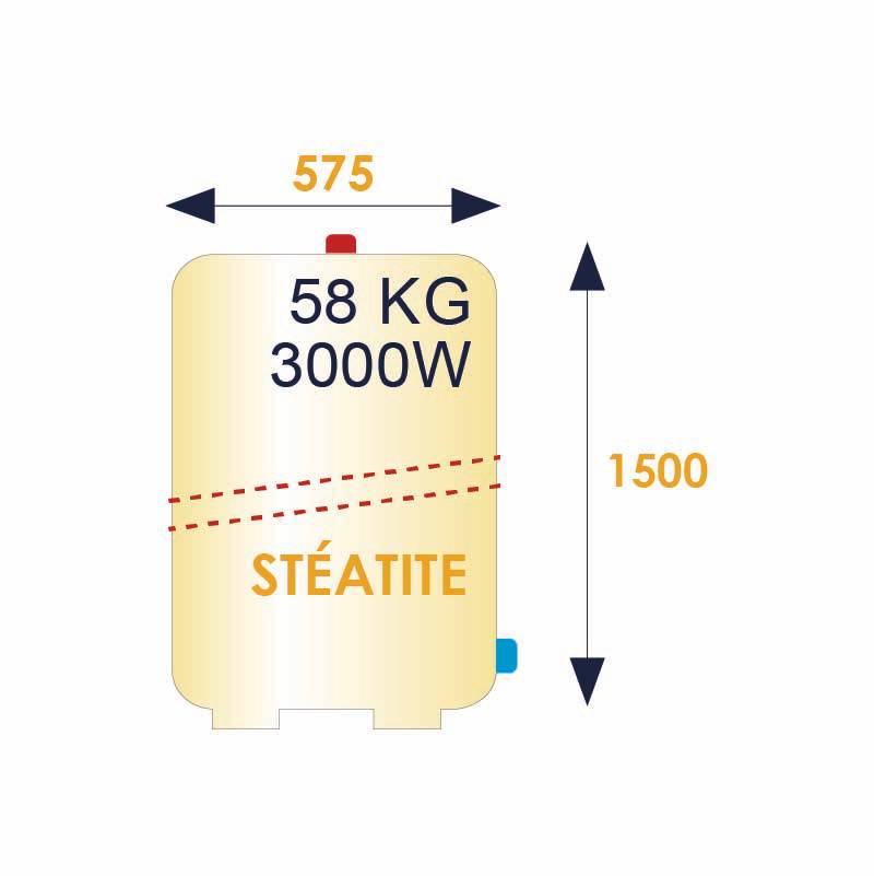 Chauffe-eau stéatite vertical stable STEATIS 250L - THERMOR - 282099