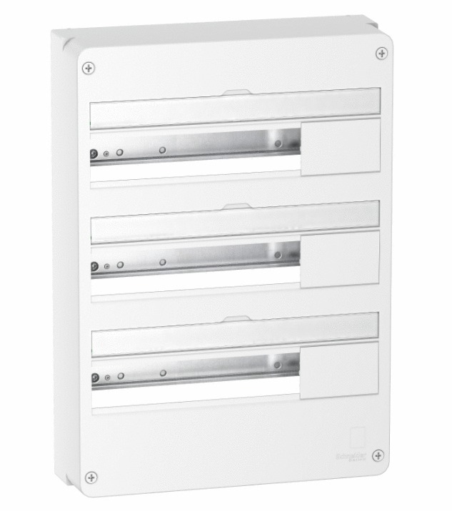 Coffret en saillie RESI9 blanc 3 rangées de 18 modules - SCHNEIDER ELECTRIC - R9H18403