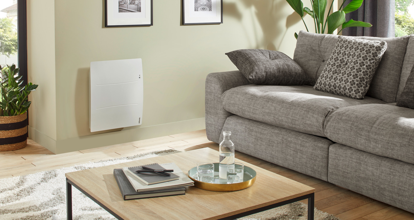 Radiateur électrique connecté AGILIA horizontal blanc 1000W - ATLANTIC - 503110