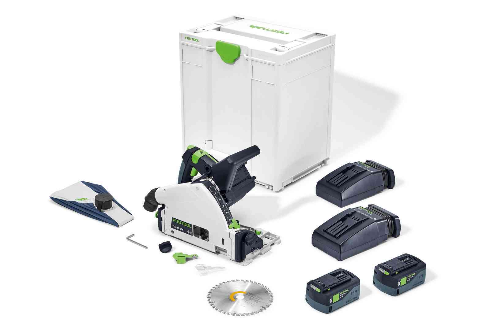 Scie plongeante 36V TSC 55 KEBI-Plus/XL + 2 batteries 5,2 Ah + 2 chargeurs + SYSTAINER3 - FESTOOL - 576714