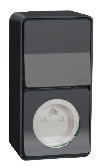 Prise de courant 2P+T avec va-et-vient vertical MUREVA STYL IK08 - SCHNEIDER ELECTRIC - MUR36025