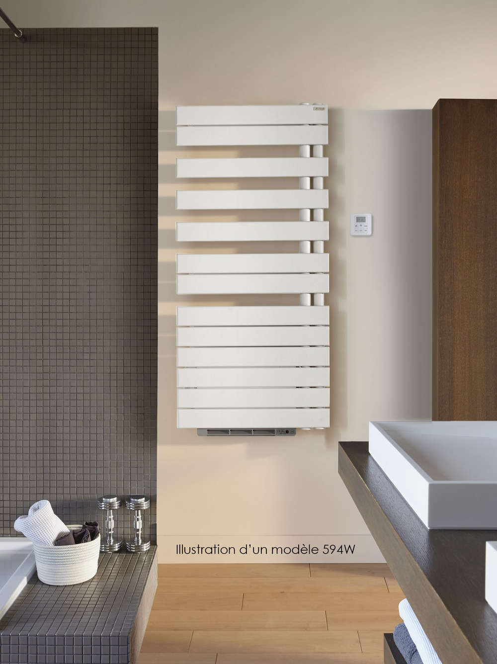 Radiateur sèche-serviettes FASSANE SPA+AIR soufflant asymétrique 429 W - ACOVA - FR081-055IFS