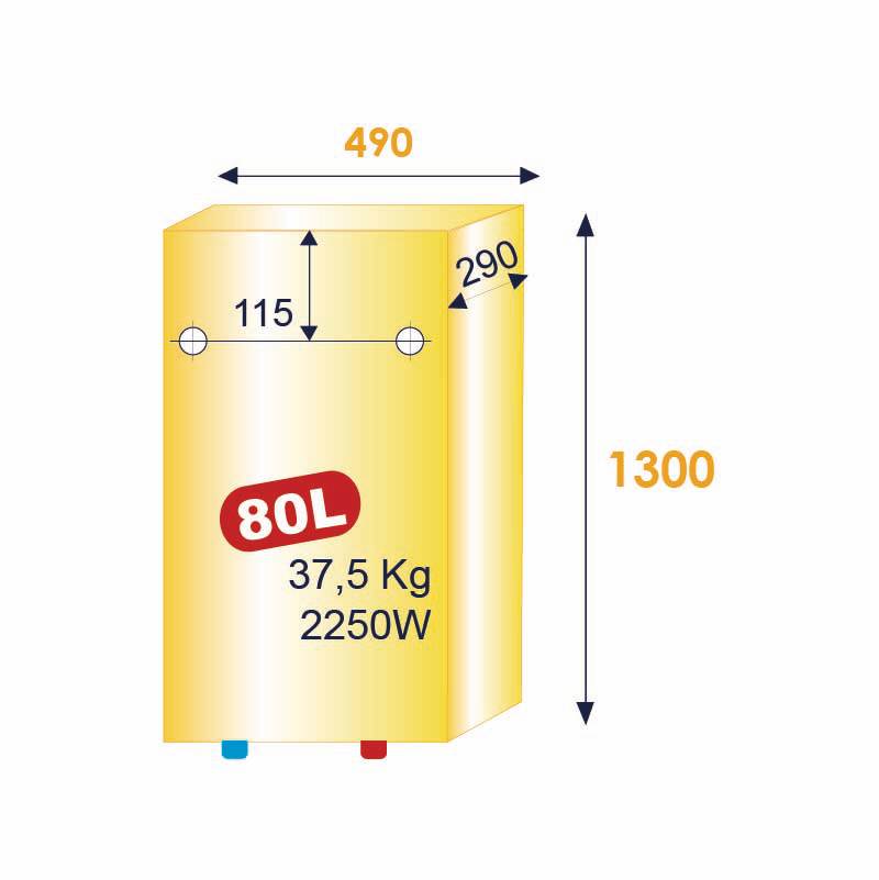 Chauffe-eau plat multi-positions MALICIO 3 stéatite connecté 80L - THERMOR - 231070