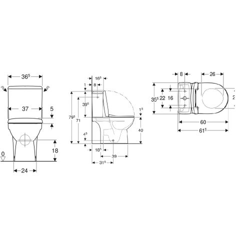 Pack WC au sol compact complet RENOVA sortie multidirectionnelle - GEBERIT - 501.859.00.1