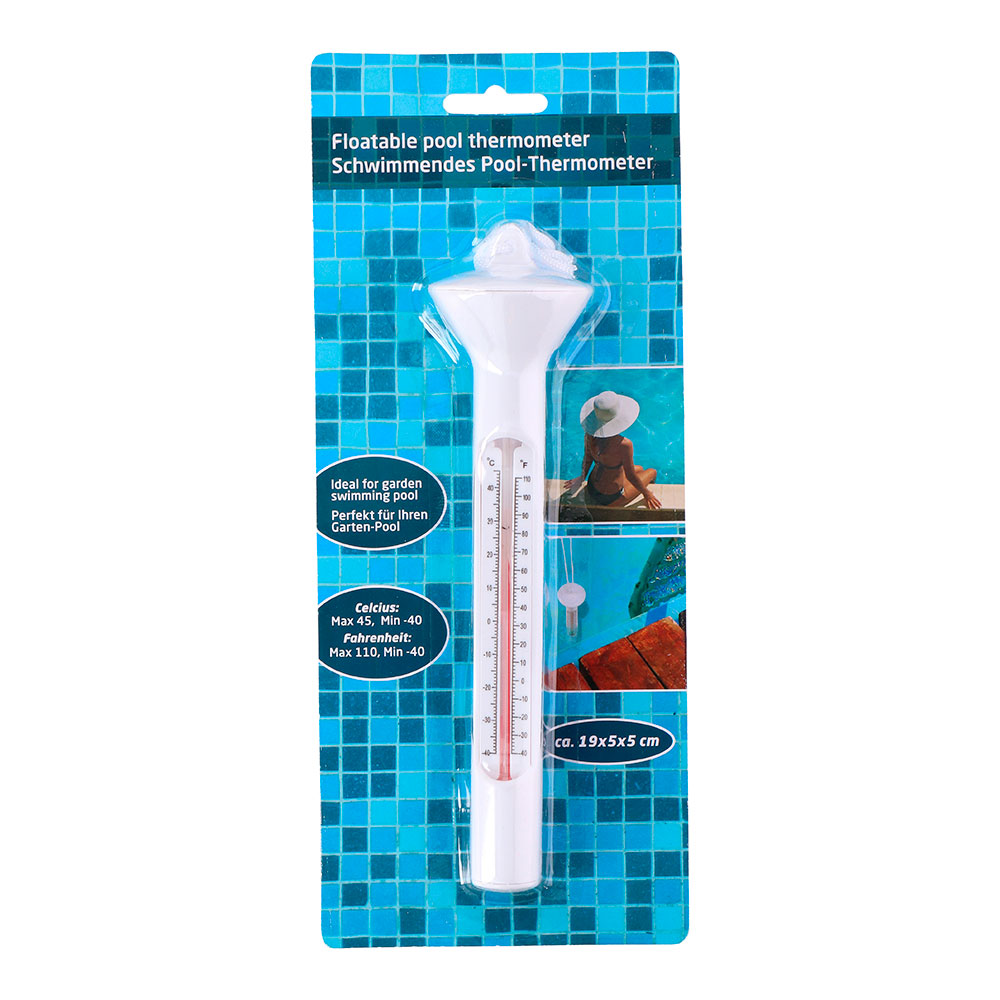 Thermomètre blanc à corde pour piscine 19cm - 81005