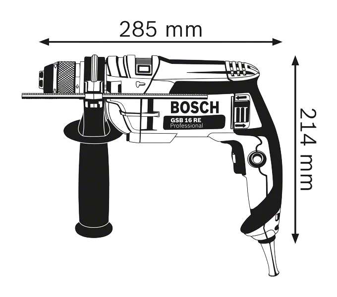 Perceuse à percussion 750 W GSB 16 RE en coffret standard - BOSCH - 060114E500