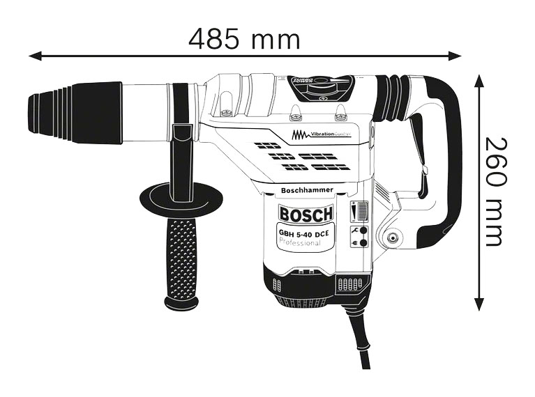 Perforateur 1150W GBH 5-40 DCE SDS-Max + coffret - BOSCH - 0611264000