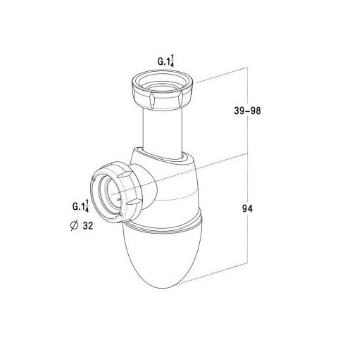 Siphon de lavabo EASYPHON bi-matière à joint intégré - NICOLL - 0201282