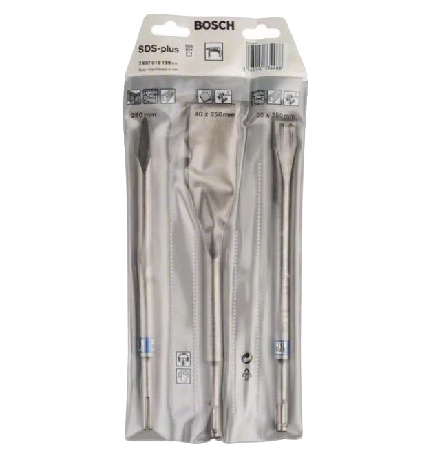 Set de 3 burins SDS Plus (BURIN+PIC+LARGE) - BOSCH - 2607019159