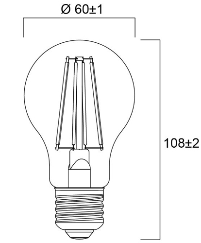 Lampe TOLEDO RETRO A60 8W 1055Lm 827 E27 - SYLVANIA - 0029331