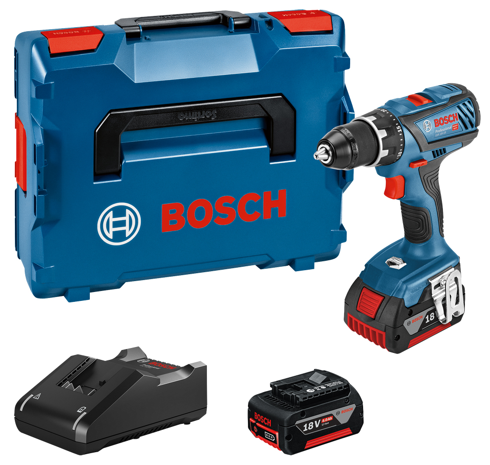 Perceuse-visseuse 18V GSR 18V-28 + 2 batteries 4Ah + chargeur + L-BOXX - BOSCH - 060186610H