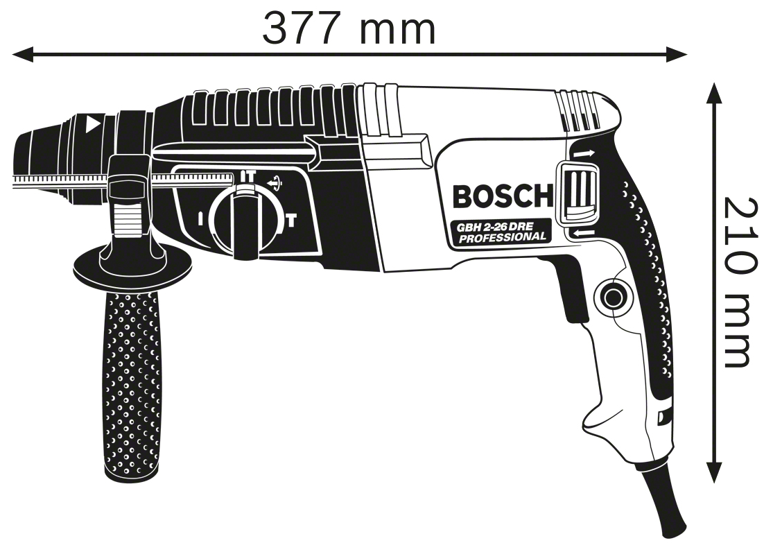 Perforateur SDS Plus 830W GBH 2-26 Professional en coffret L-Case - BOSCH - 06112A3000