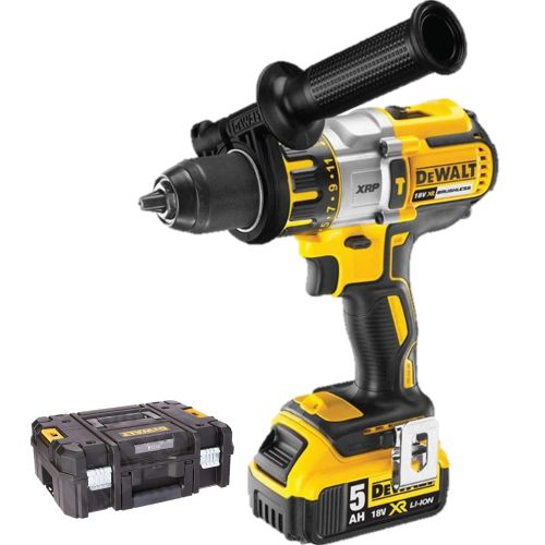 Perceuse-visseuse à percussion 18V + 2 batteries 5Ah + coffret TSTAK - DEWALT - DCD996P2-QW