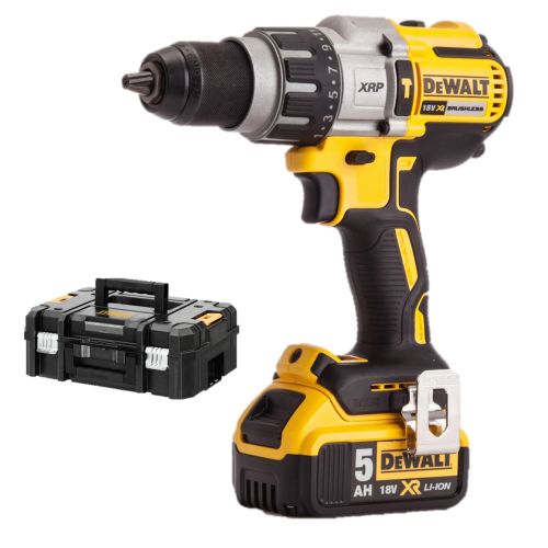 Perceuse-visseuse à percussion 18V + 2 batteries 5Ah + coffret TSTAK - DEWALT - DCD996P2-QW