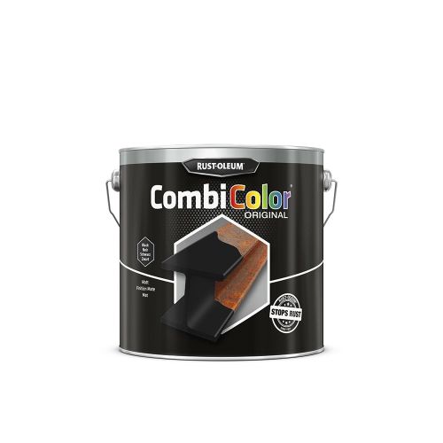 Primaire de protection antirouille et finition CombiColor Original noir mat seau 2,5l - RUST-OLEUM - 7378.2.5