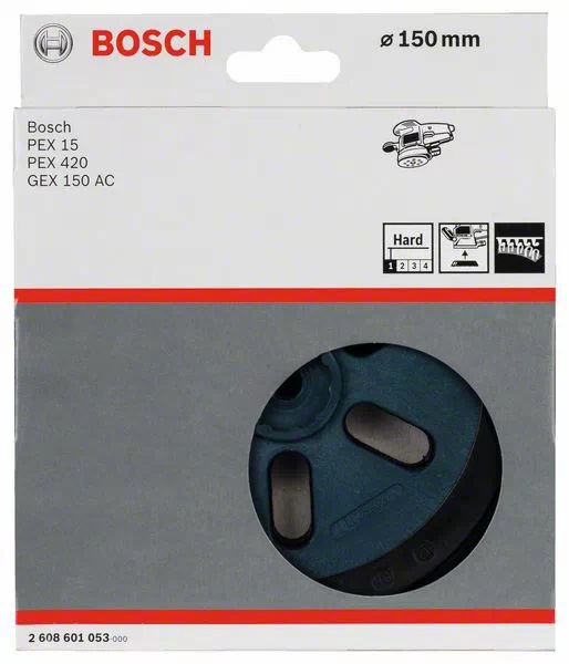 Plateau de ponçage à 6 trous D 150mm pour ponceuses excentriques - BOSCH - 2608601053