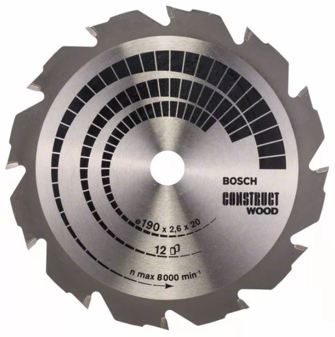 Lame de scie circulaire Construct Wood D150mm pour le bois 12 dents - BOSCH - 2608641199