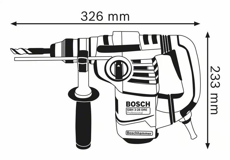 Perforateur SDS plus 800W GBH 3-28 DFR en coffret L-BOXX - BOSCH - 061124A004