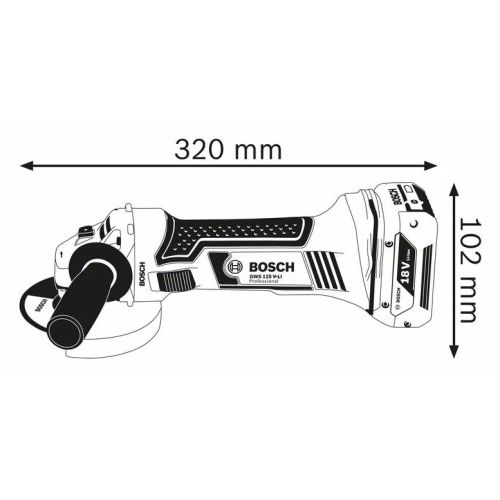 Meuleuse angulaire 18V GWS 18-125 V-LI 125mm (sans batterie ni chargeur) en coffret L-BOXX - BOSCH - 060193A308